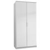 Drehtürenschrank 90cm Osaka, Weiß Dekor - Weiß, KONVENTIONELL, Holzwerkstoff (90/199/58cm) - MID.YOU
