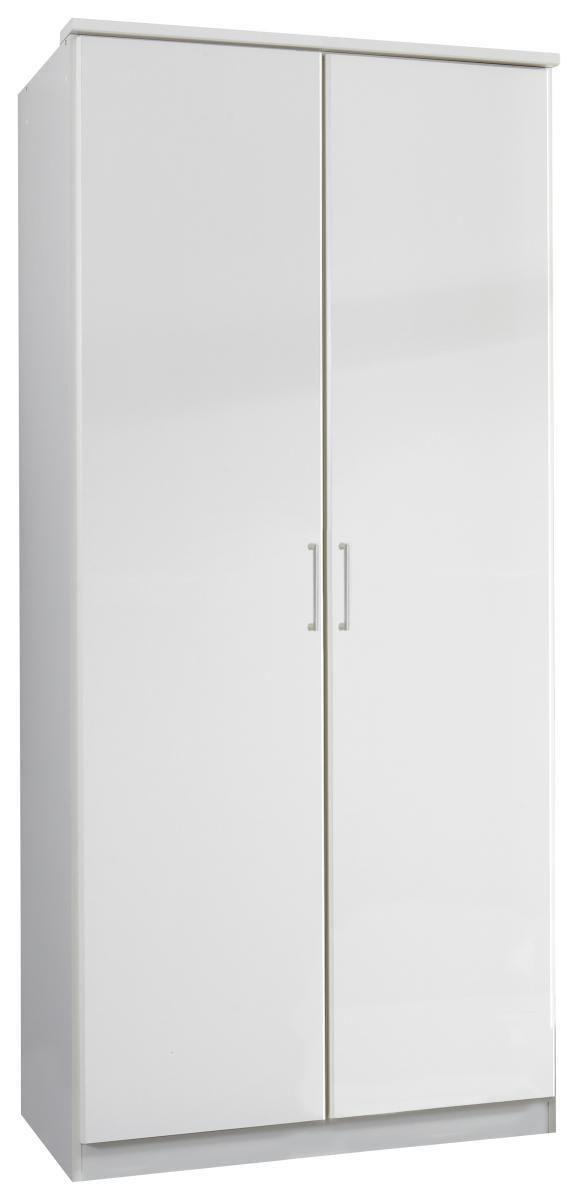Drehtürenschrank 90cm Osaka, Weiß Dekor