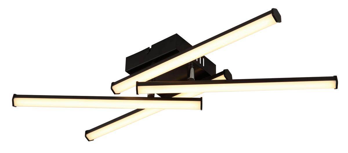 Led-deckenleuchte 67342-24 Kirina - Schwarz/Weiß, Design, Kunststoff (50/50/8,8cm) - Globo