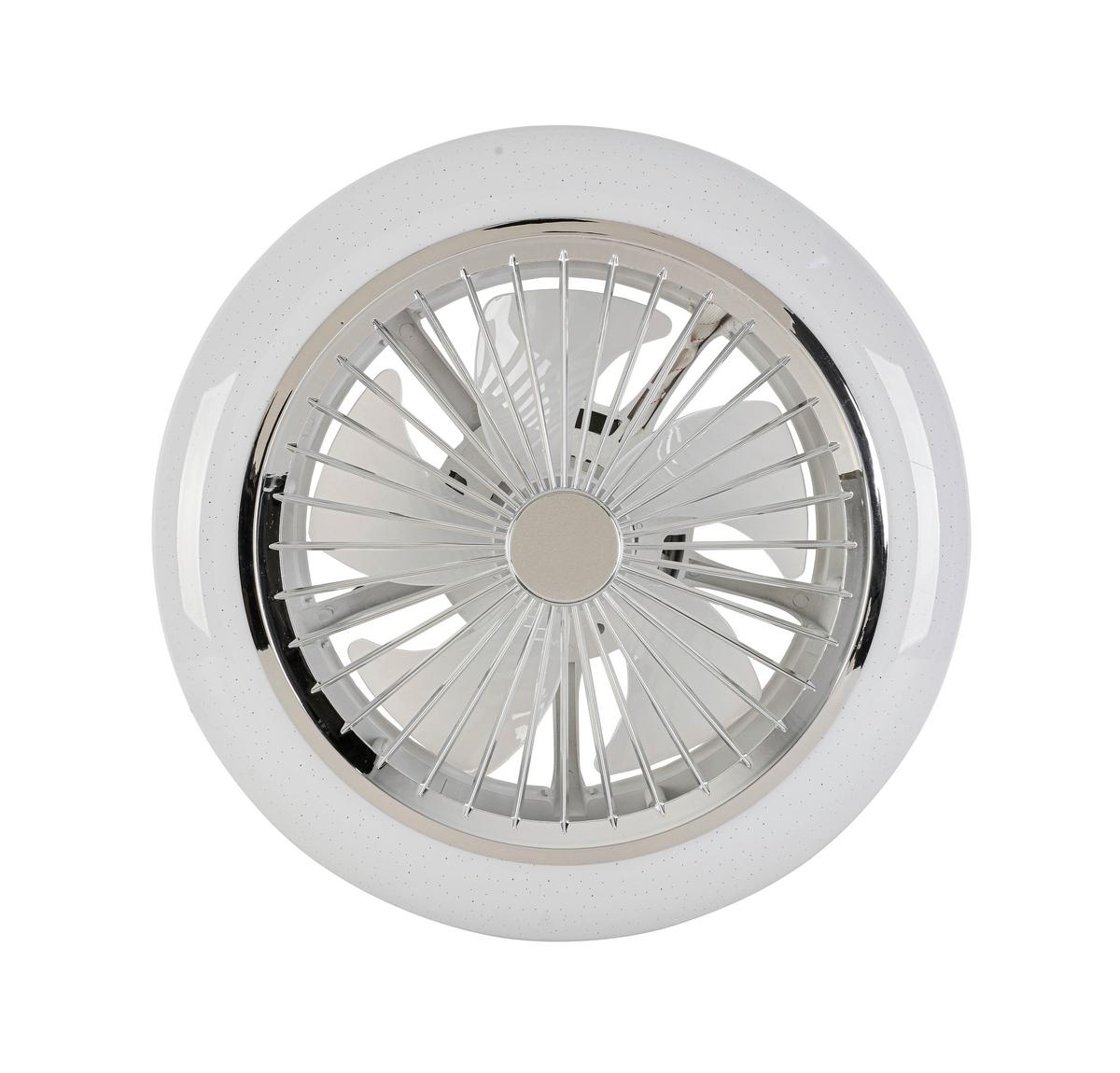 STROPNÍ VENTILÁTOR TUIO - bílá/barvy chromu, Moderní, plast (45/16cm) - Mömax