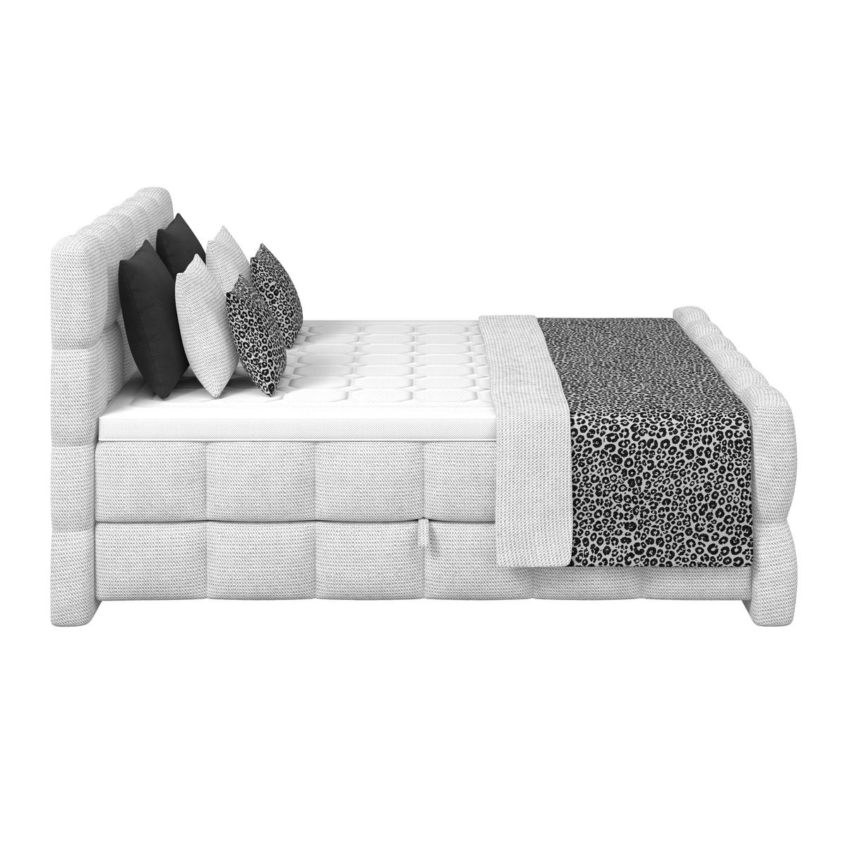 Boxspringbett Brisbane inkl. Bettkasten 200x200 - Grauweiß/Schwarz, Trend, Holz/Holzwerkstoff (200/200cm) - Sembella