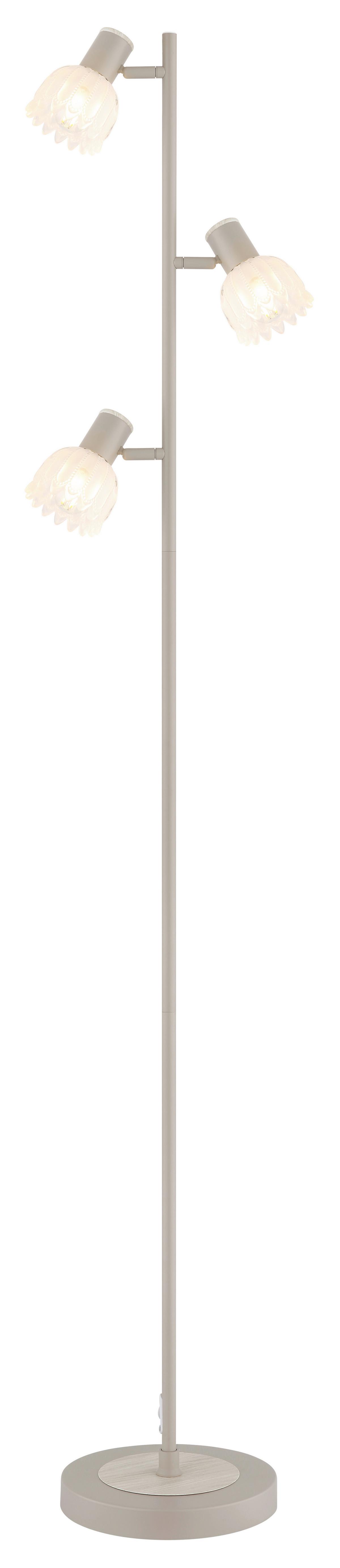 Stehleuchte Exkl. 3xe14, 40w - Sandfarben/Schwarz, KONVENTIONELL, Glas/Kunststoff (28/23/154cm) - Globo