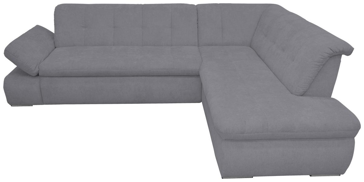 Ecksofa mit Armteilverstellung Moric Dunkelgrau Mikrofaser - Chromfarben/Dunkelgrau, KONVENTIONELL, Textil (273/216cm) - MID.YOU