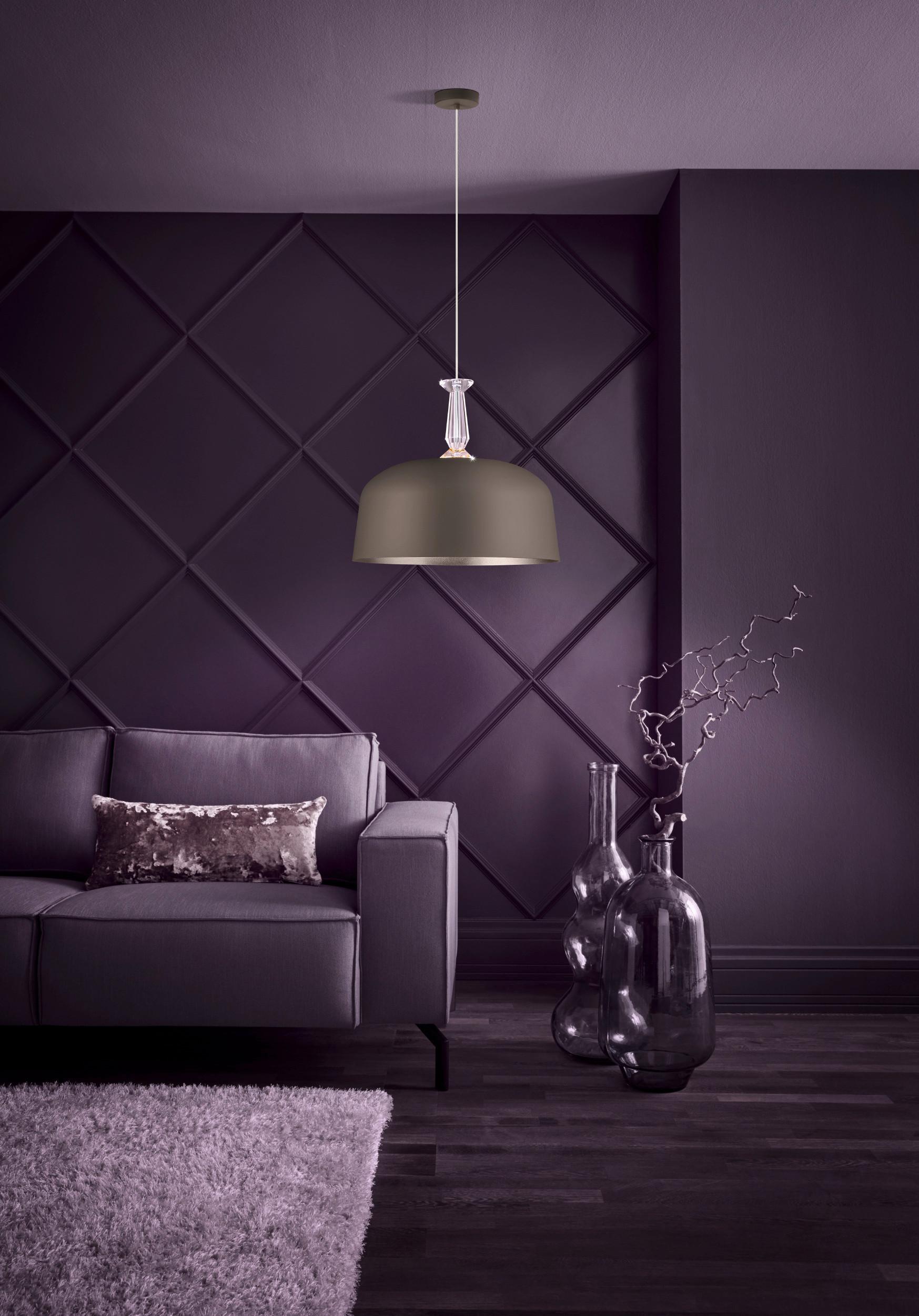 Hängeleuchte Monte Fuerte H: 110 cm 3-Flammig - Taupe, KONVENTIONELL, Glas/Metall (48/110cm) - Eglo