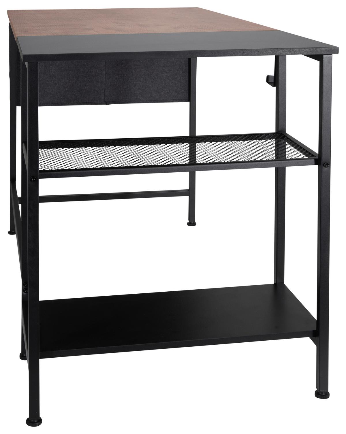Schreibtisch B 60cm H 76cm Workspace Braun/schwarz - Schwarz/Braun, Basics, Holzwerkstoff/Metall (120/60/76cm) - MID.YOU