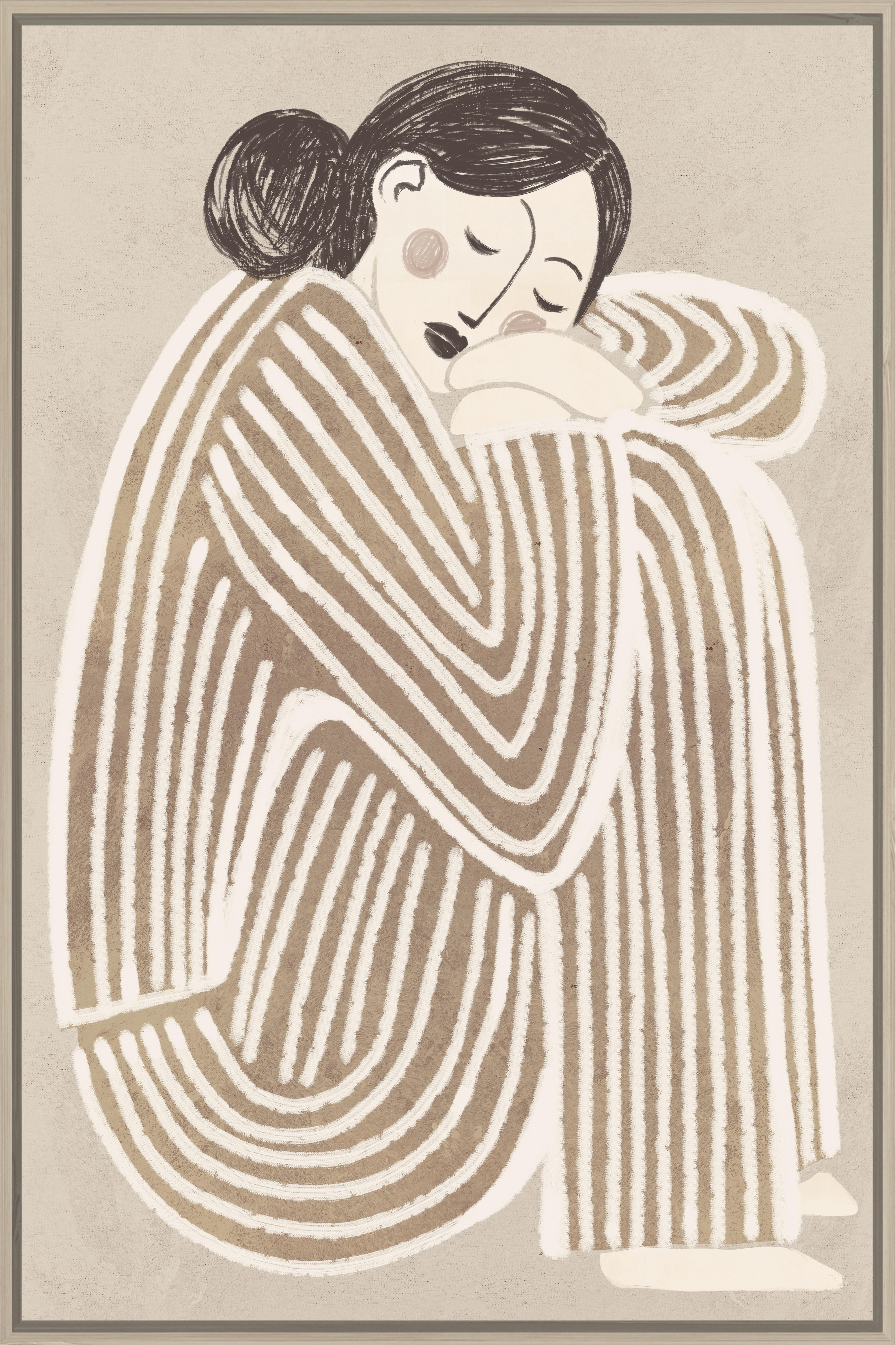 Obraz na plátně LOTTA, 60x90cm - černá/přírodní barvy, Moderní, kompozitní dřevo/textil (60/90cm) - Premium Living