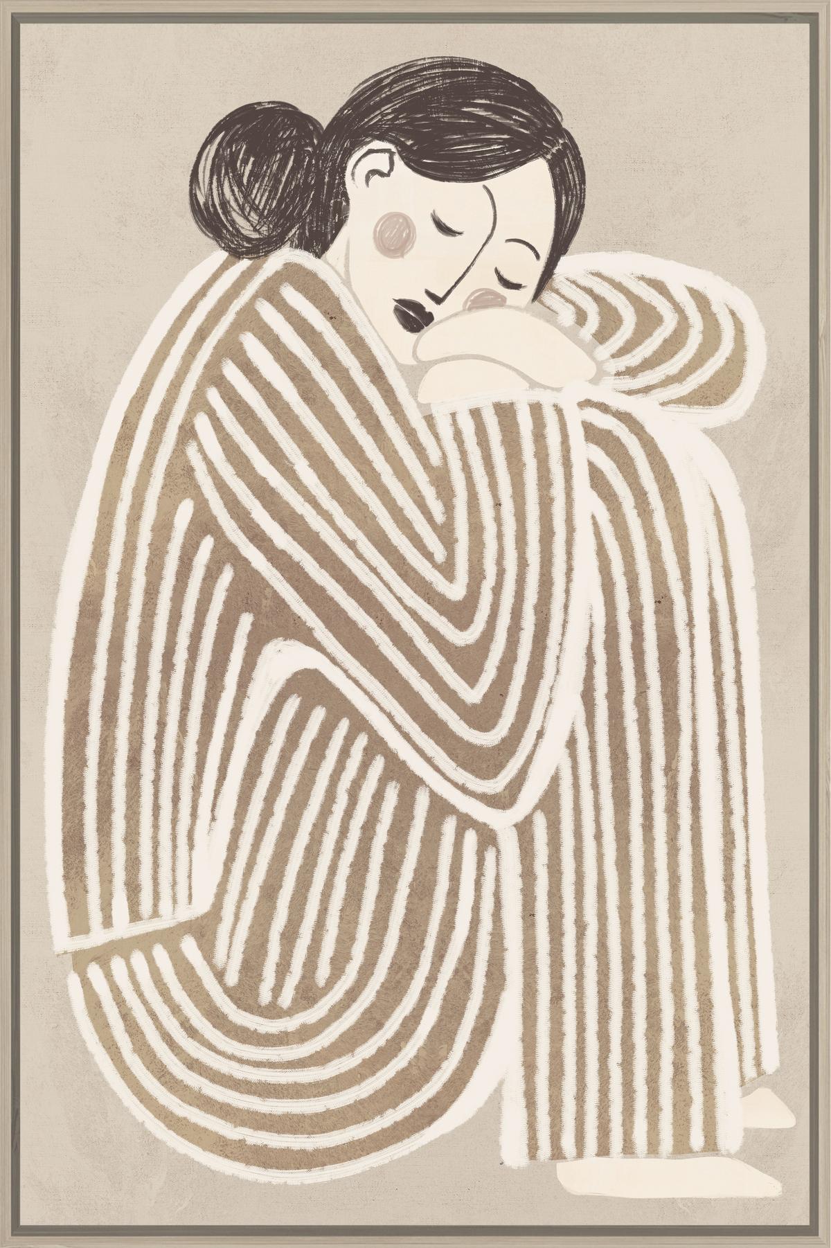 Obraz na plátně LOTTA, 60x90cm - černá/přírodní barvy, Moderní, kompozitní dřevo/textil (60/90cm) - Premium Living