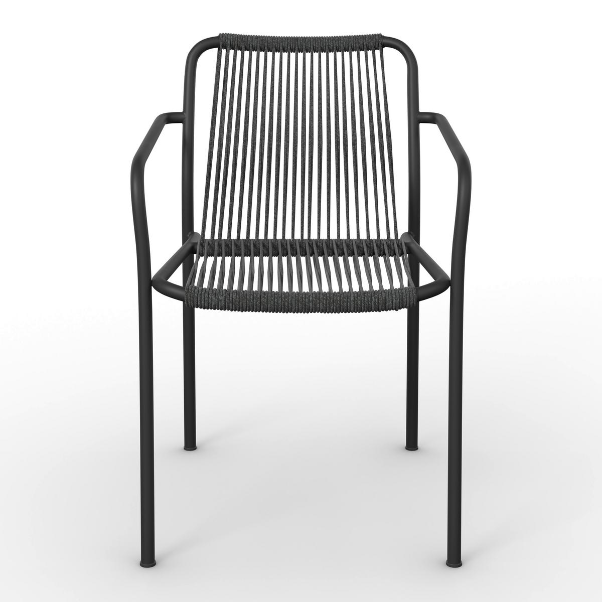 SADA ZÁHRADNÝCH KRESIEL NARDO - čierna/tmavosivá, Modern, kov/textil (55/82/58cm) - Bessagi Garden