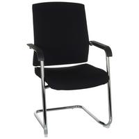 Besucherstuhl Levia Schwarz Bis 150 Kg - Silberfarben/Schwarz, Basics, Textil/Metall (59/96/61cm) - MID.YOU