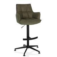 Barhocker Soalo Life High Grün B: 55 Cm - Schwarz/Grün, MODERN, Kunststoff/Textil (55/93/56cm) - MID.YOU