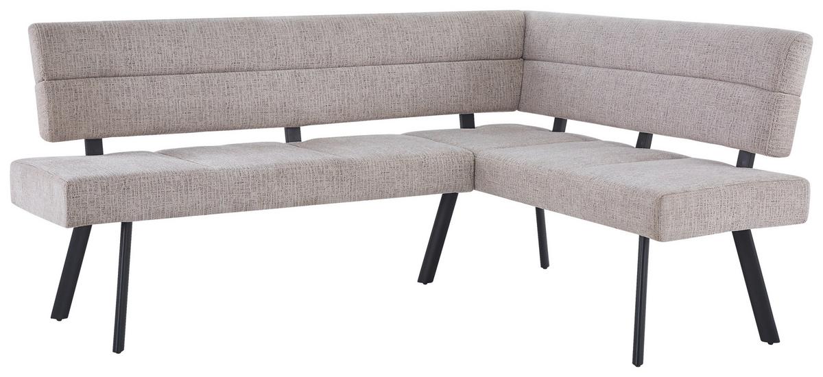 Eckbank Paros Beige, S: 190x150 cm - Beige/Schwarz, KONVENTIONELL, Textil/Metall (190/150cm) - MID.YOU