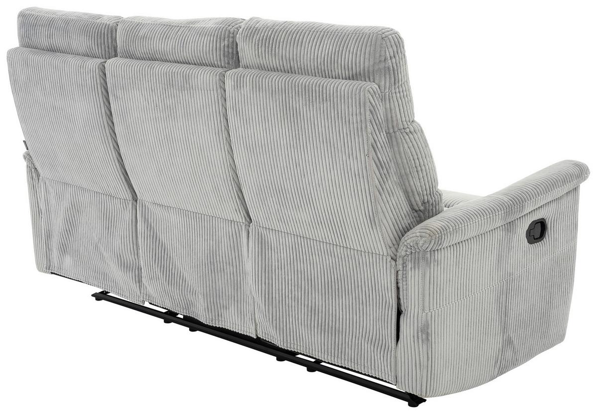 3-Sitzer-Sofa Xeno Hellgrau B: 184 cm - Hellgrau/Schwarz, Design, Textil/Metall (184/108/89cm) - Livetastic