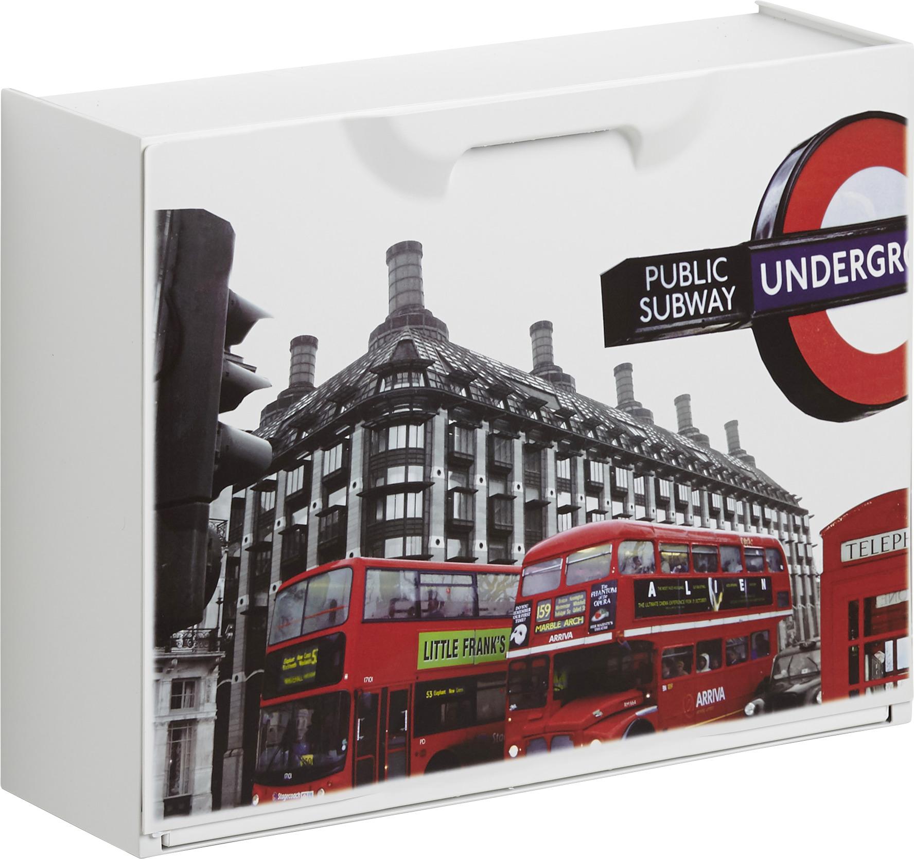 Schuhkipper London 2 1 Klappe Weiß B: 51 cm - Rot/Schwarz, MODERN, Kunststoff (51/40,1/17,3cm)