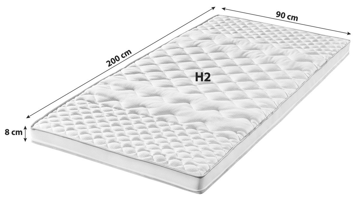 Topper Big Komfort 90x200 Cm H2 Polyurethanschaumkern - Weiß, Basics, Textil (90/200cm) - FAN