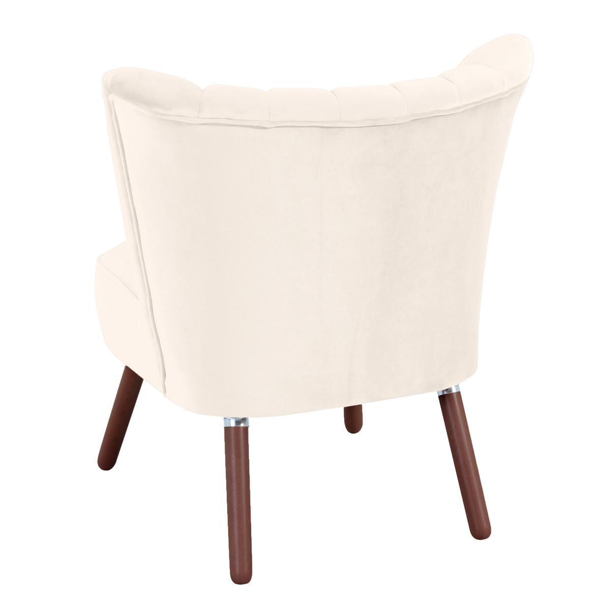 Polsterstuhl Alessandro Creme, Holz-Beine - Nussbaumfarben/Creme, Design, Textil (70/80/66cm) - Max Winzer