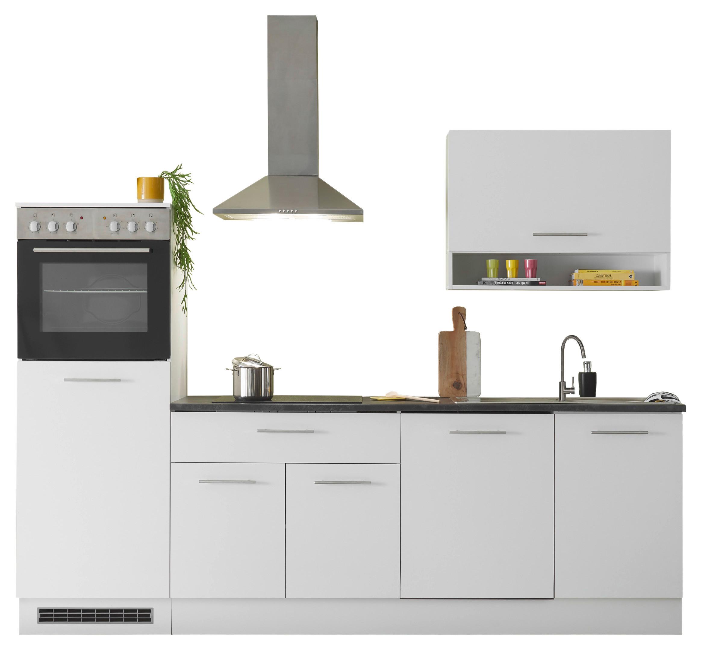 Kuchynský blok EDDY bez spotrebičov, šírka 260 cm - sivá/biela, Konventionell, kov/kompozitné drevo (260cm) - MID.YOU