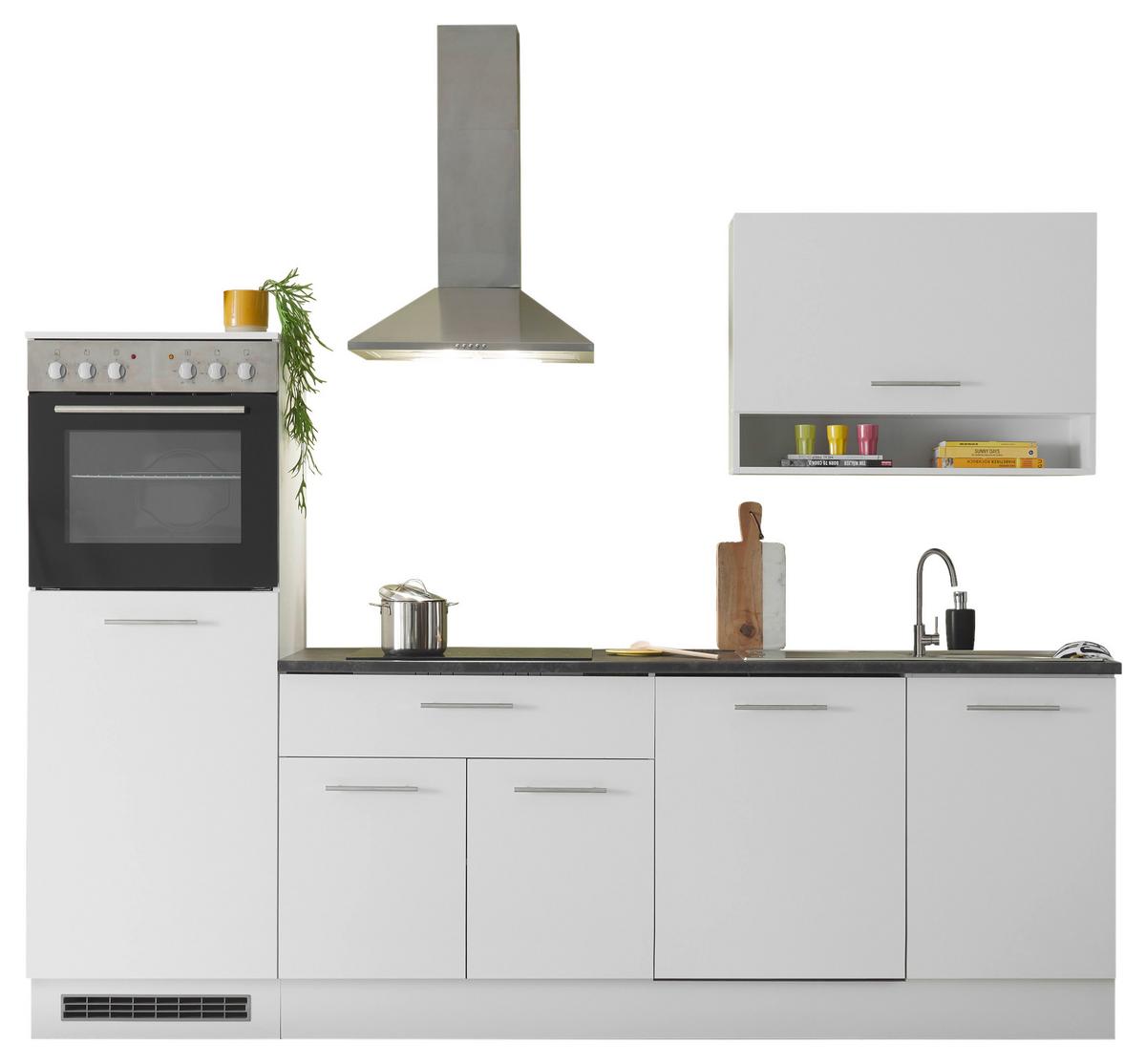 Kuchyňský blok EDDY bez spotřebičů, šířka 260 cm - šedá/bílá, Konvenční, kov/kompozitní dřevo (260cm) - MID.YOU