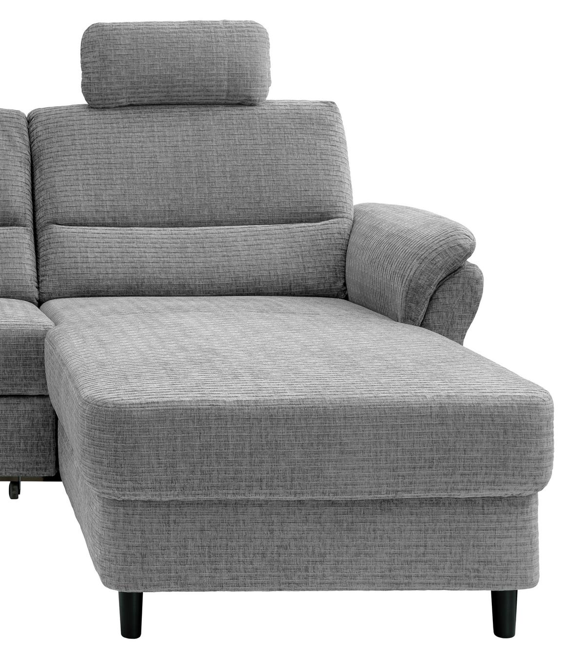 Ecksofa Cavoli, Grau S: 279x176 cm - Schwarz/Grau, MODERN, Textil (279/176cm) - Livetastic