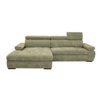 Rohová sedačka VEGAS, levá, šalvějově zelená žinylka - černá/šalvějově zelená, Design, dřevo/textil (173/294cm)