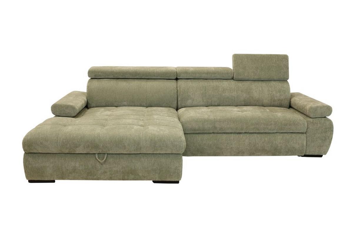 Rohová sedačka VEGAS, levá, šalvějově zelená žinylka - černá/šalvějově zelená, Design, dřevo/textil (173/294cm)