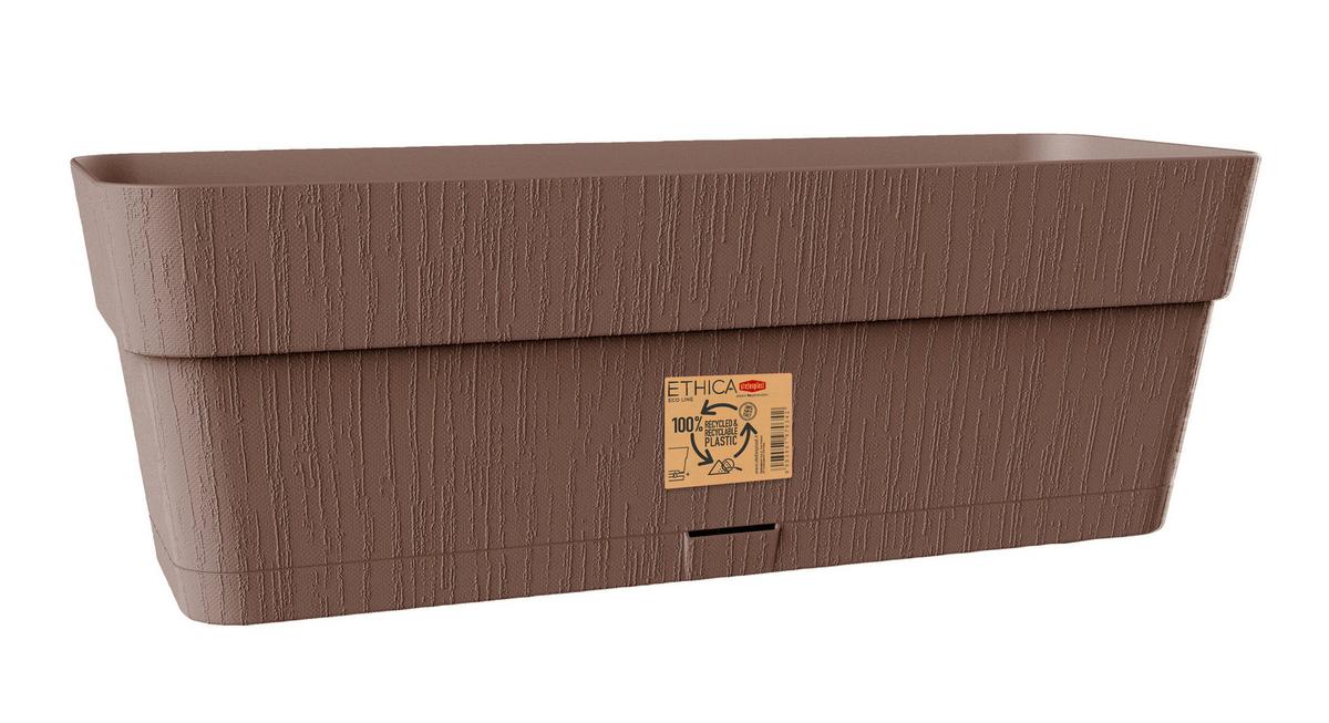 Műanyag Balkonláda Ethica - barna, Basics, műanyag (17/18/50cm)