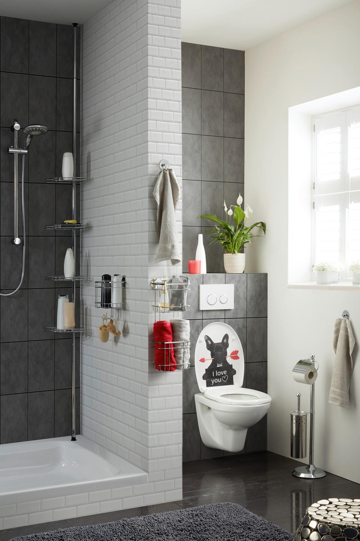 Regal do sprchy TURBO LOC - barvy nerez oceli, Moderní, kov (18/24/12,5cm) - Mömax