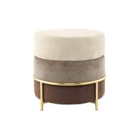 Pouf Struktur Creme DxH: 48,5x46 cm Rund - Goldfarben/Creme, Basics, Holzwerkstoff/Textil (48,5/46/48,5cm) - Kayoom