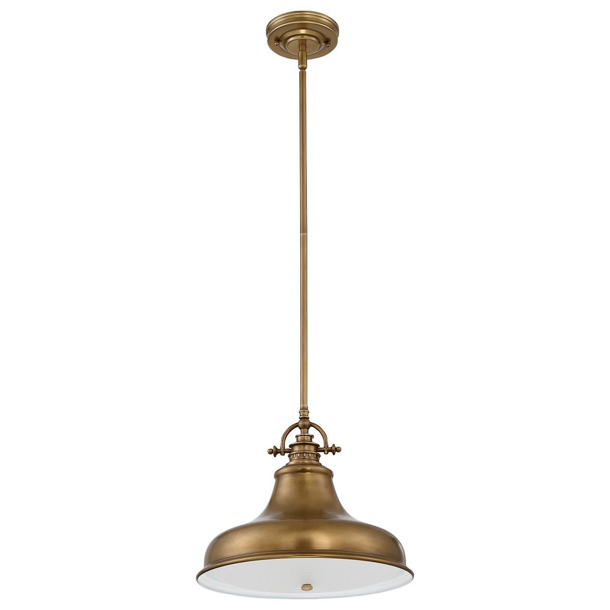 Hängeleuchte H: 37,7 cm 1-Flammig Messingfarben - Messingfarben, Design, Glas/Metall (28.4/37.7cm) - Elstead Lighting