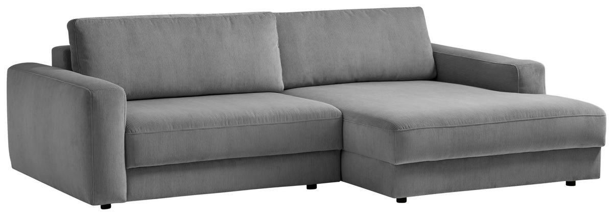 Ecksofa Bourbon - Dunkelgrau/Schwarz, MODERN, Textil (250/176cm) - Trendmanufaktur