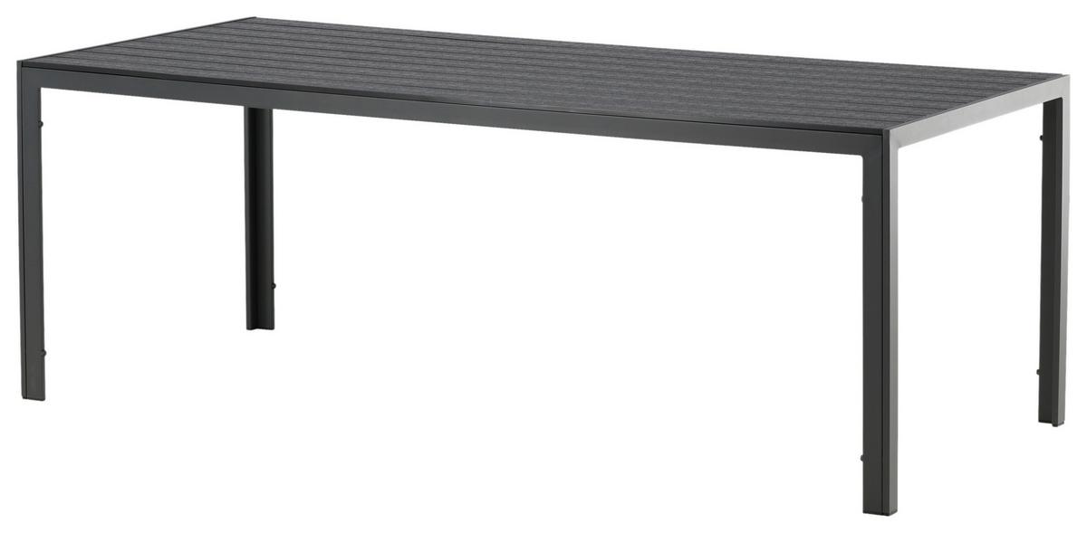 Gartentisch Break Aluminium L: 205cm - Schwarz, KONVENTIONELL, Metall (205/90/73,5cm) - Gardenson