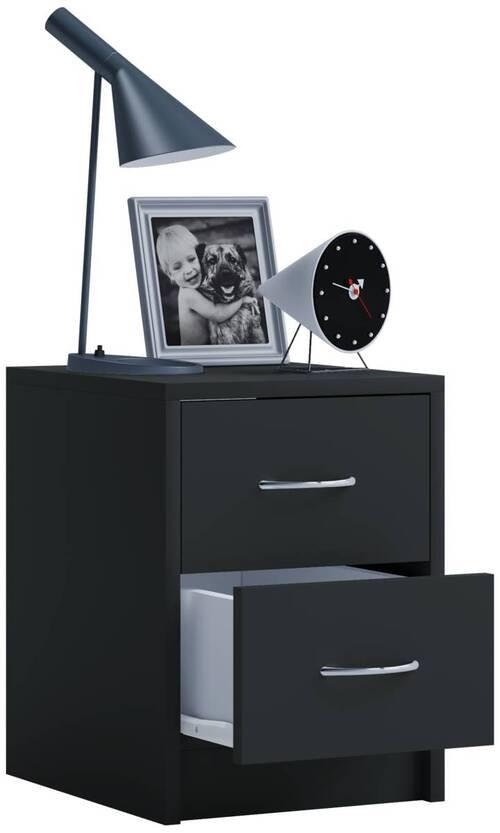 Nachtkästchen Schwarz H: 40 Cm Boxal Min