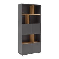 REGÁL SAVANNA -EXKLUSIV- - černá/antracitová, Moderní, kompozitní dřevo/plast (80/180/35cm) - Mömax