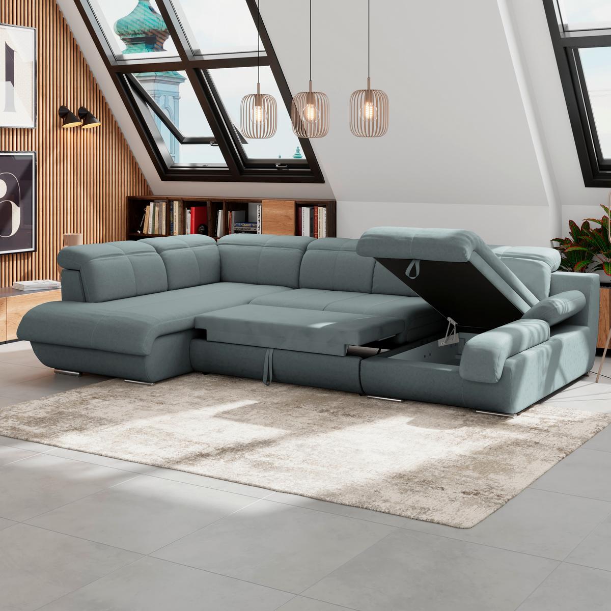 Wohnlandschaft Multi - Chromfarben/Grau, MODERN, Textil (228/345/184cm) - Luca Bessoni