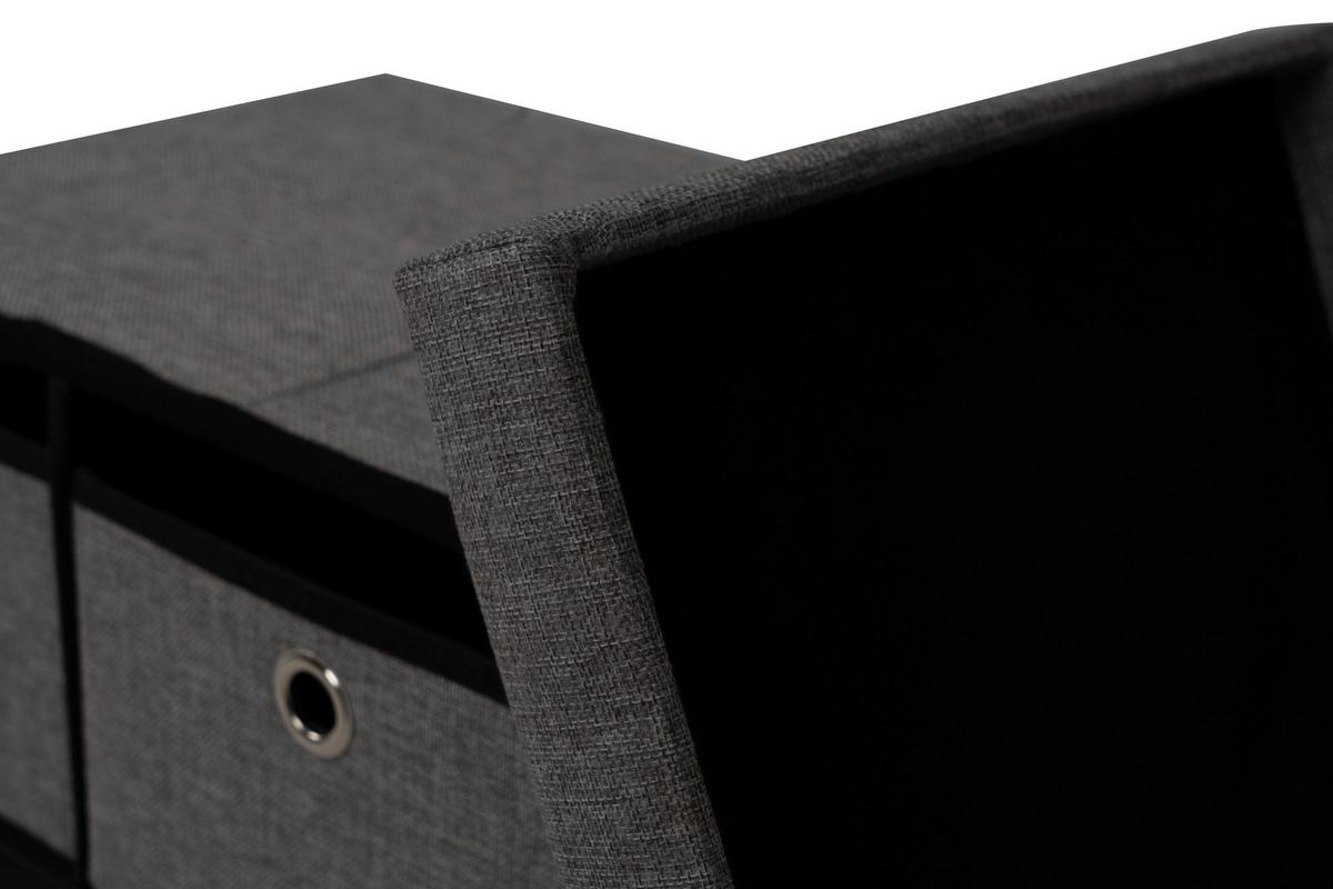 Hocker Halmstad Textil Grau, Box Mit Deckel - Grau, Trend, Wellpappe/Textil (50,5/40/38cm)