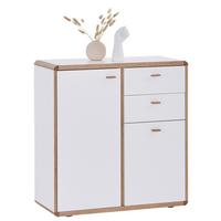 Kommode B: 86 Cm Ronda Weiß/eiche Dekor - Eichefarben/Weiß, MODERN, Holzwerkstoff (86/91/39cm)