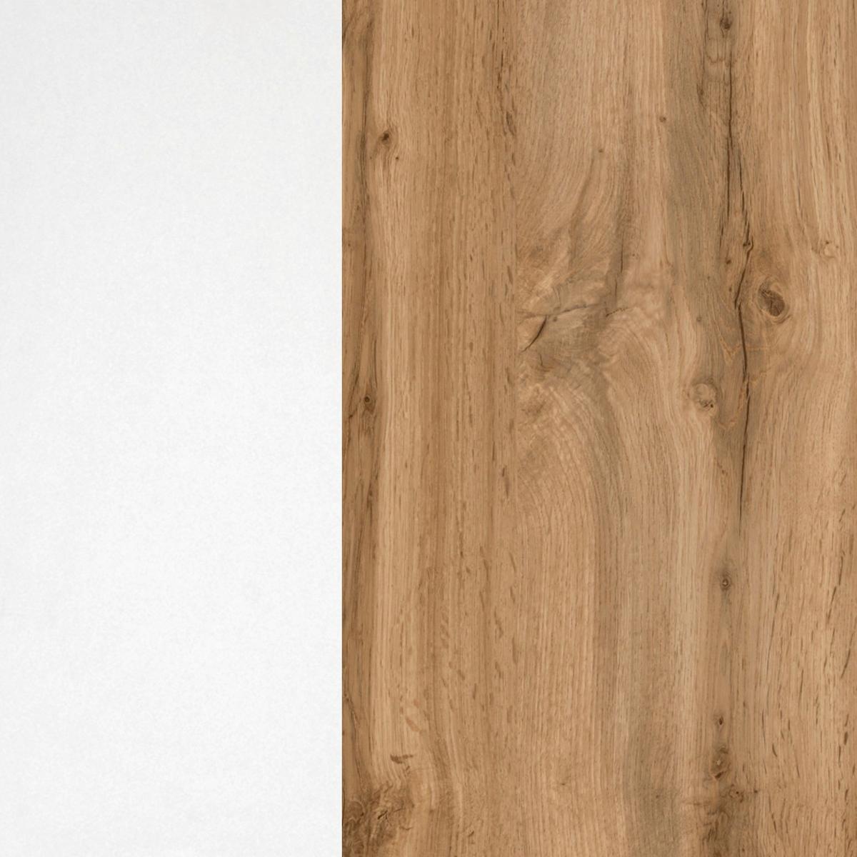 Küchenzeile Florenz mit Geräten 300 cm Weiß/Eichefarben - Eiche Wotan/Weiß, Design, Holzwerkstoff (300cm) - Held