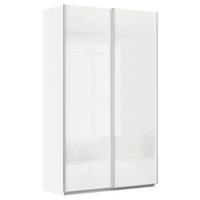 Tolóajtós Szekrény Feldkirch 136/229 Cm - magasfényű fehér/fehér, Modern, faalapú anyag/Üveg (136/229/62cm)