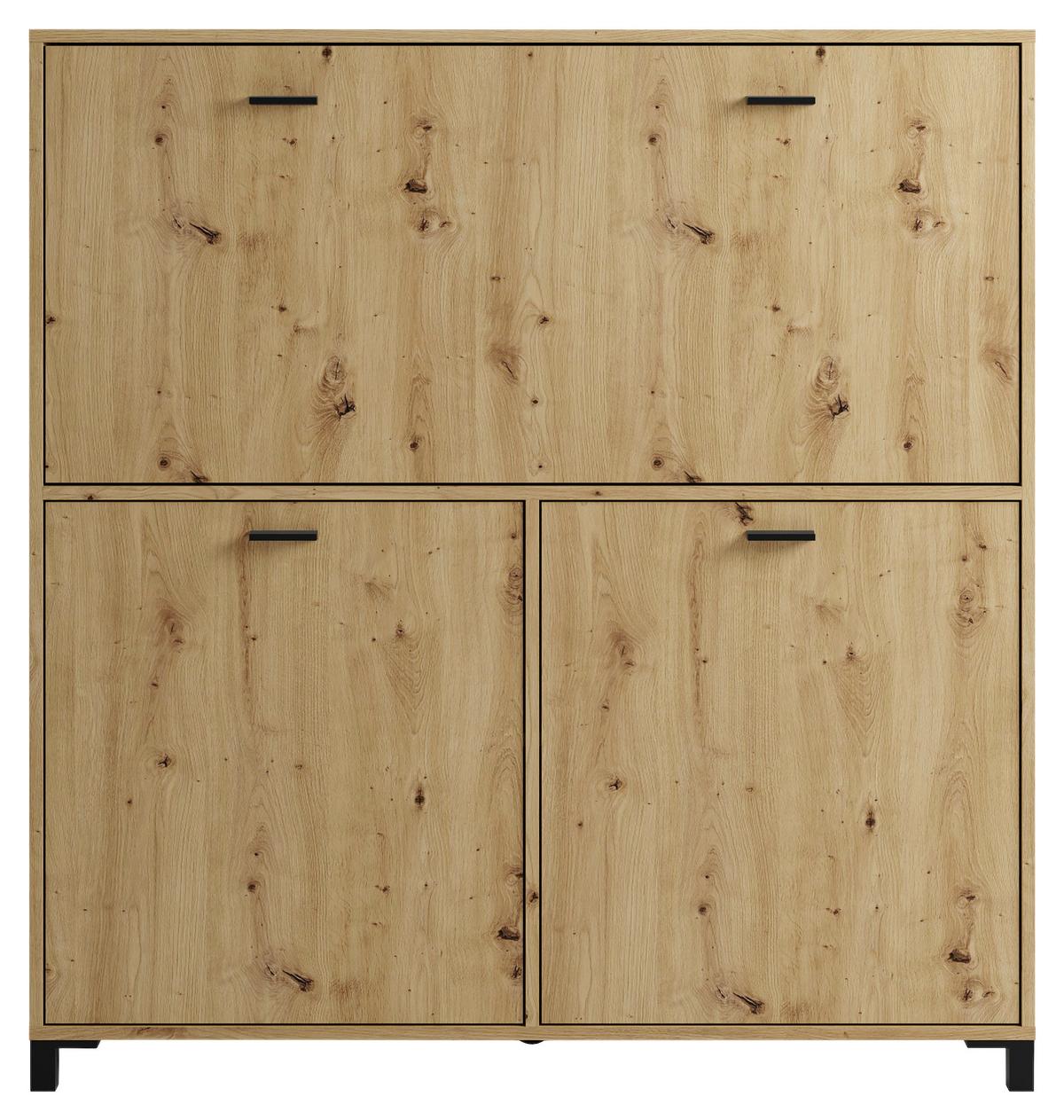 Sekretär Montana - Schwarz/Eiche Artisan, MODERN, Holzwerkstoff/Kunststoff (120/40/127cm) - MID.YOU