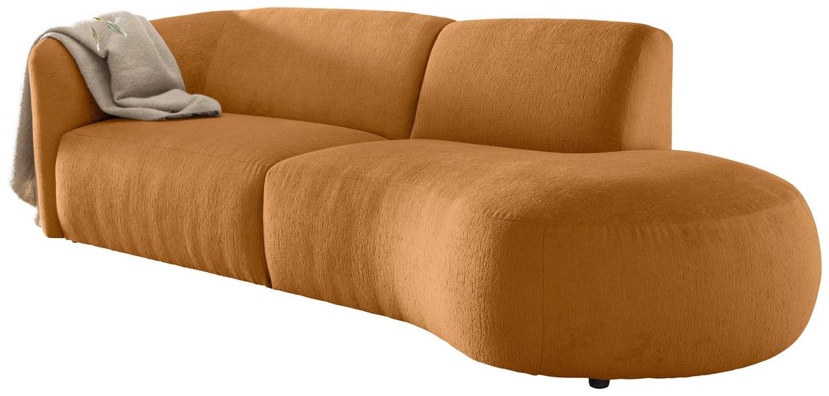 Ecksofa Jesi, Goldfarben S: 238x107 Cm - Goldfarben/Schwarz, MODERN, Textil (238/107cm) - Livetastic