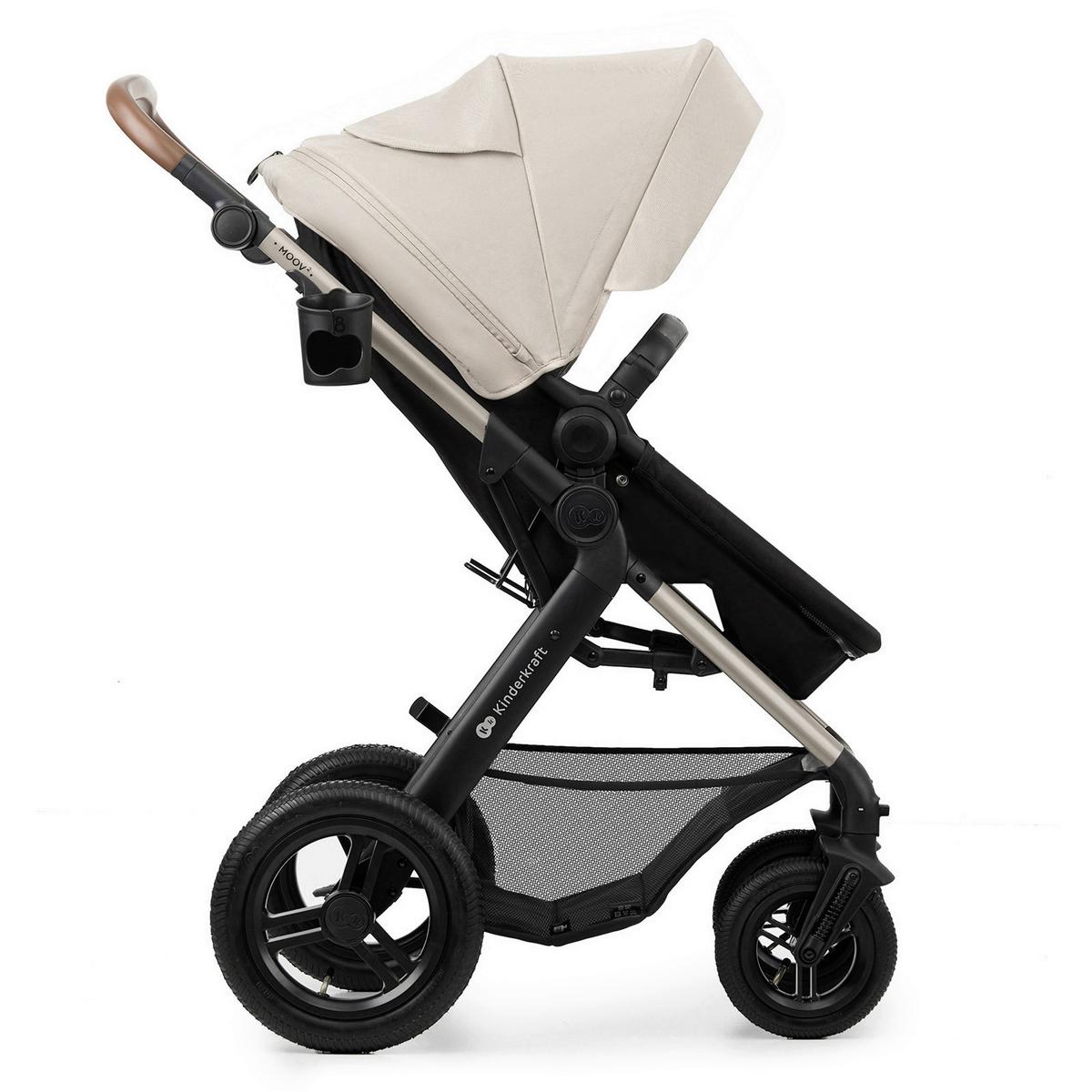 Kinderwagenset schwarz/grau 7 tlg. - Greige/Goldfarben, Basics, Textil/Metall (86,5/86,5/106cm) - Kinderkraft