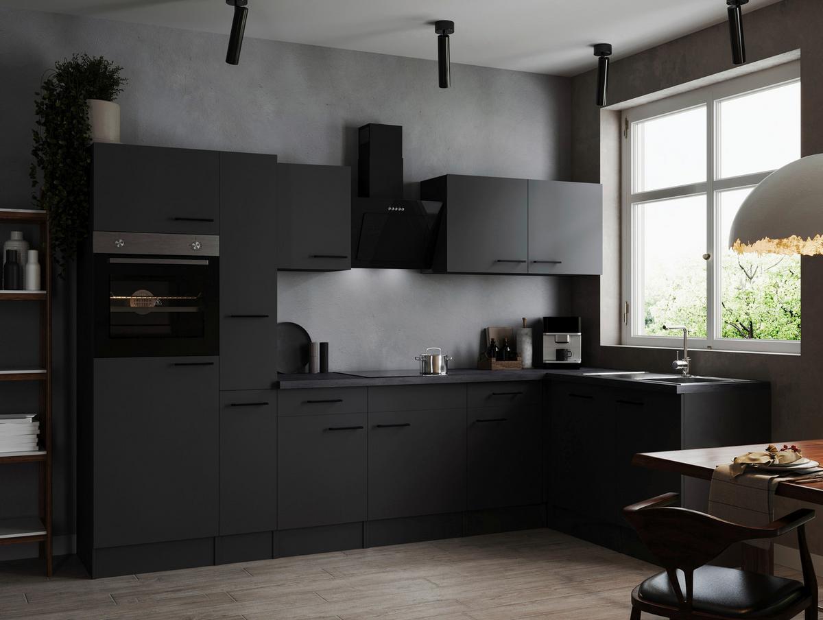 Eckküche Oliver Dunkelgrau S: 310x172cm - Dunkelgrau/Grau, Design, Holzwerkstoff (310/172cm) - Respekta