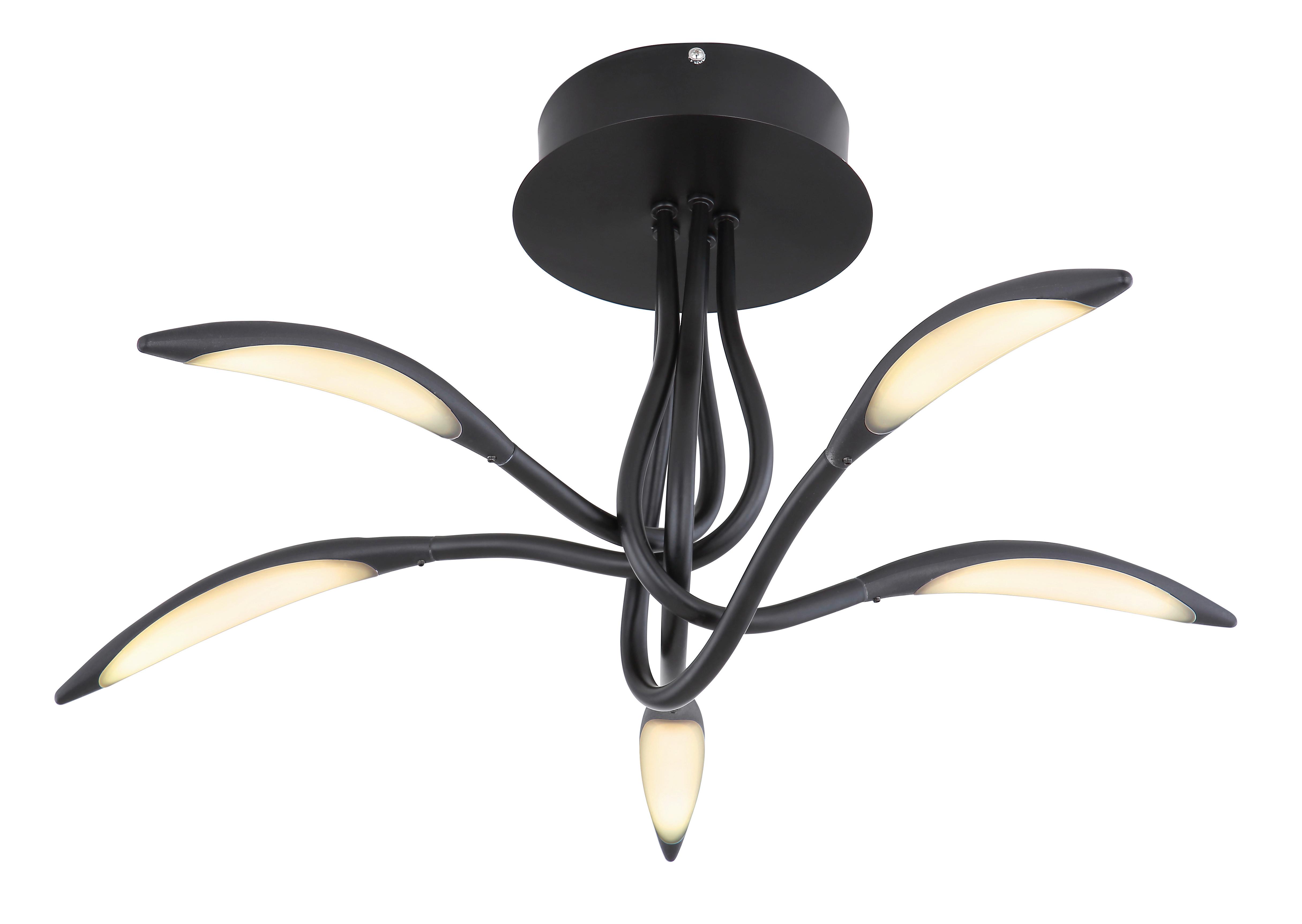 LED-Deckenleuchte 64004d - Opal/Schwarz, Design, Kunststoff/Metall (68/33cm) - Globo