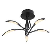 LED-Deckenleuchte 64004d - Opal/Schwarz, Design, Kunststoff/Metall (68/33cm) - Globo