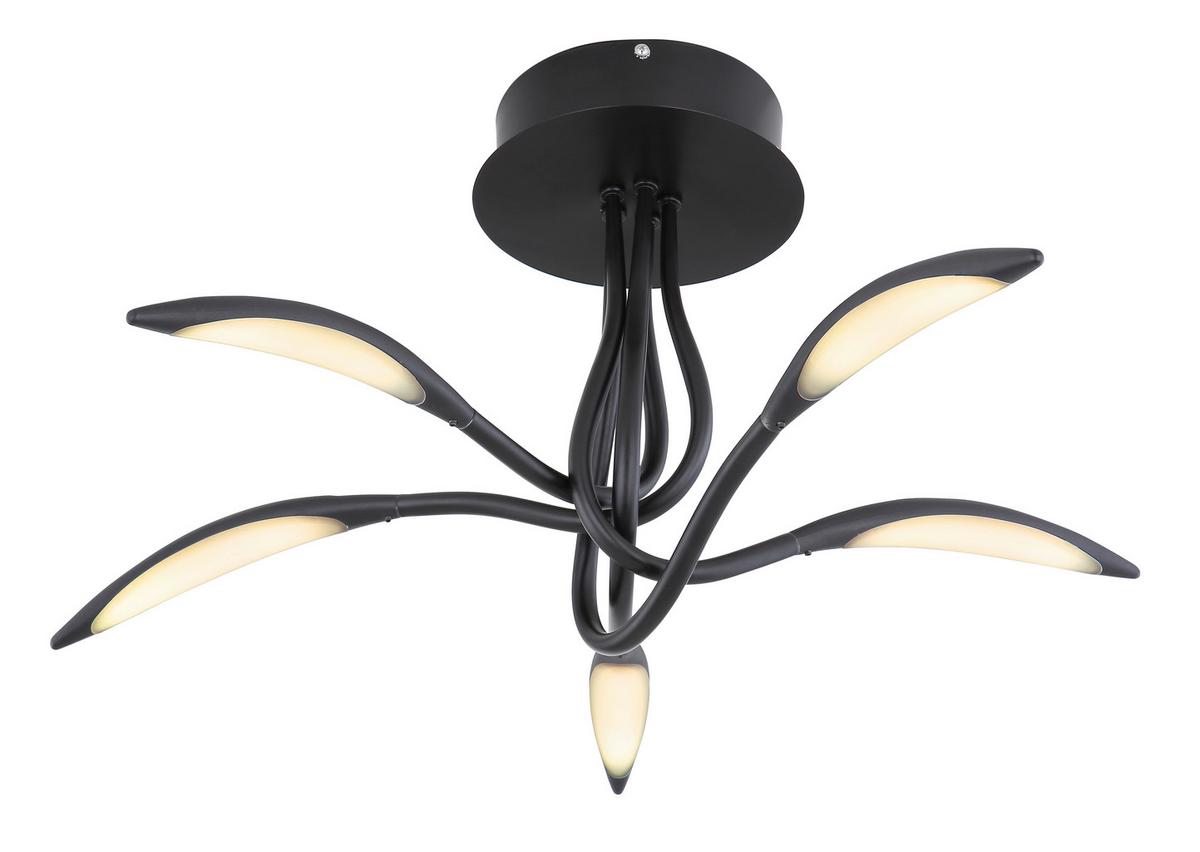 LED-Deckenleuchte 64004d - Opal/Schwarz, Design, Kunststoff/Metall (68/33cm) - Globo