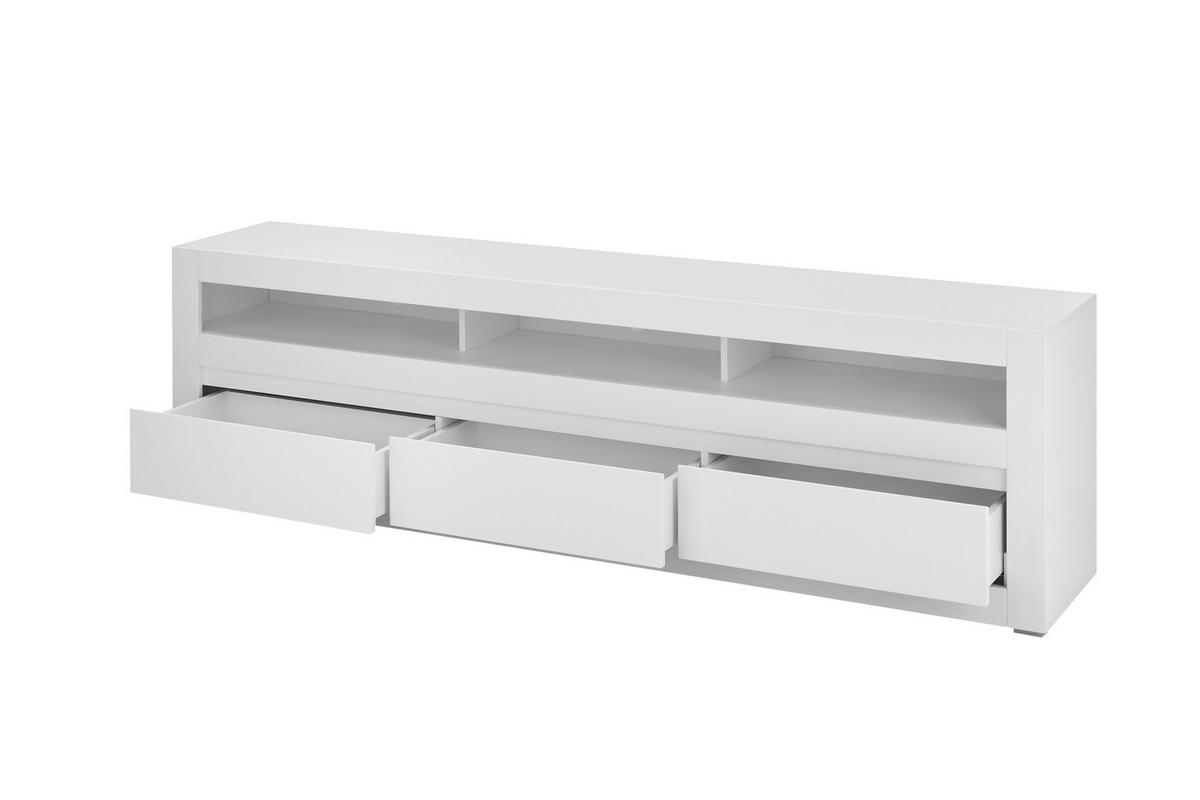 Lowboard Chester Weiß/Eichefarben B: 217cm - Eichefarben/Silberfarben, Design, Holzwerkstoff (217/63/42cm) - MID.YOU