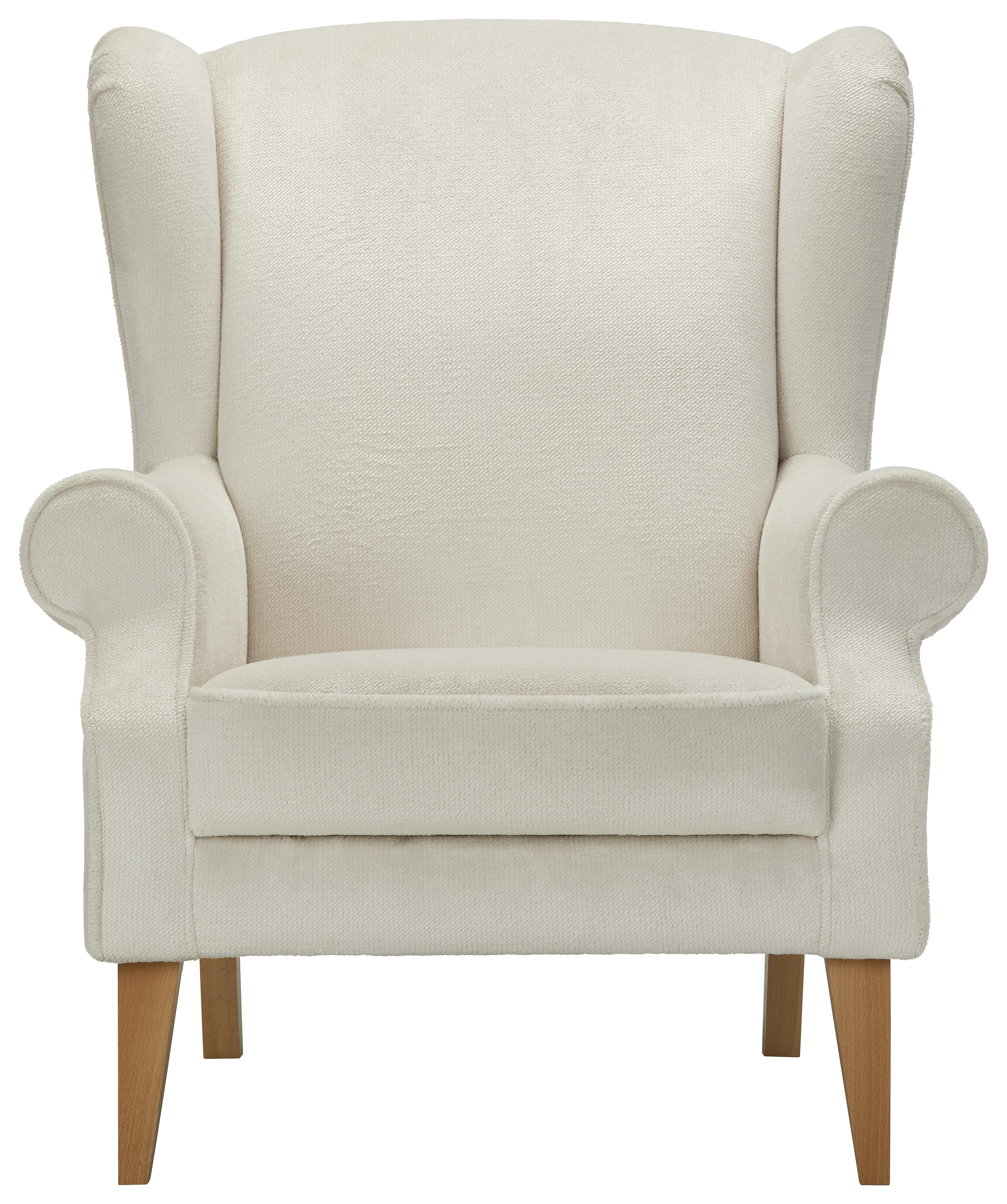 Kreslo Ušiak Viola - prírodné farby/biela, textil (82/95/48/85cm) - Modern Living
