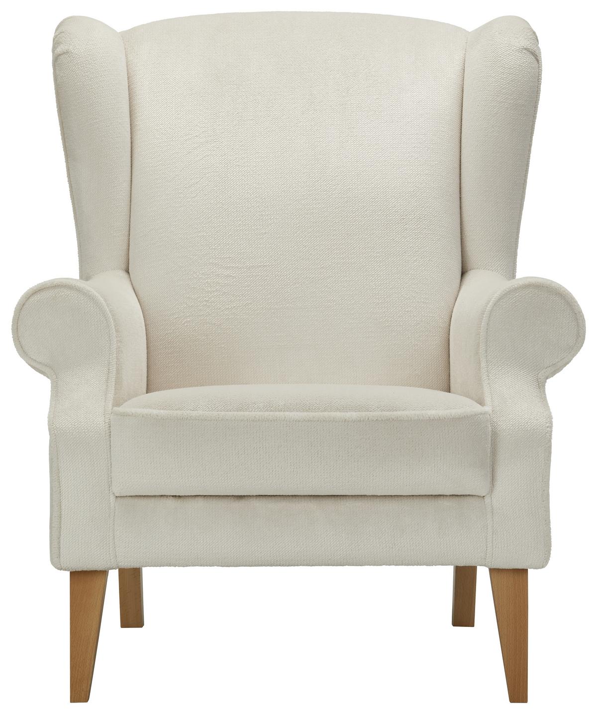 KŘESLO UŠÁK VIOLA - bílá/přírodní barvy, textil (82/95/48/85cm) - Mömax