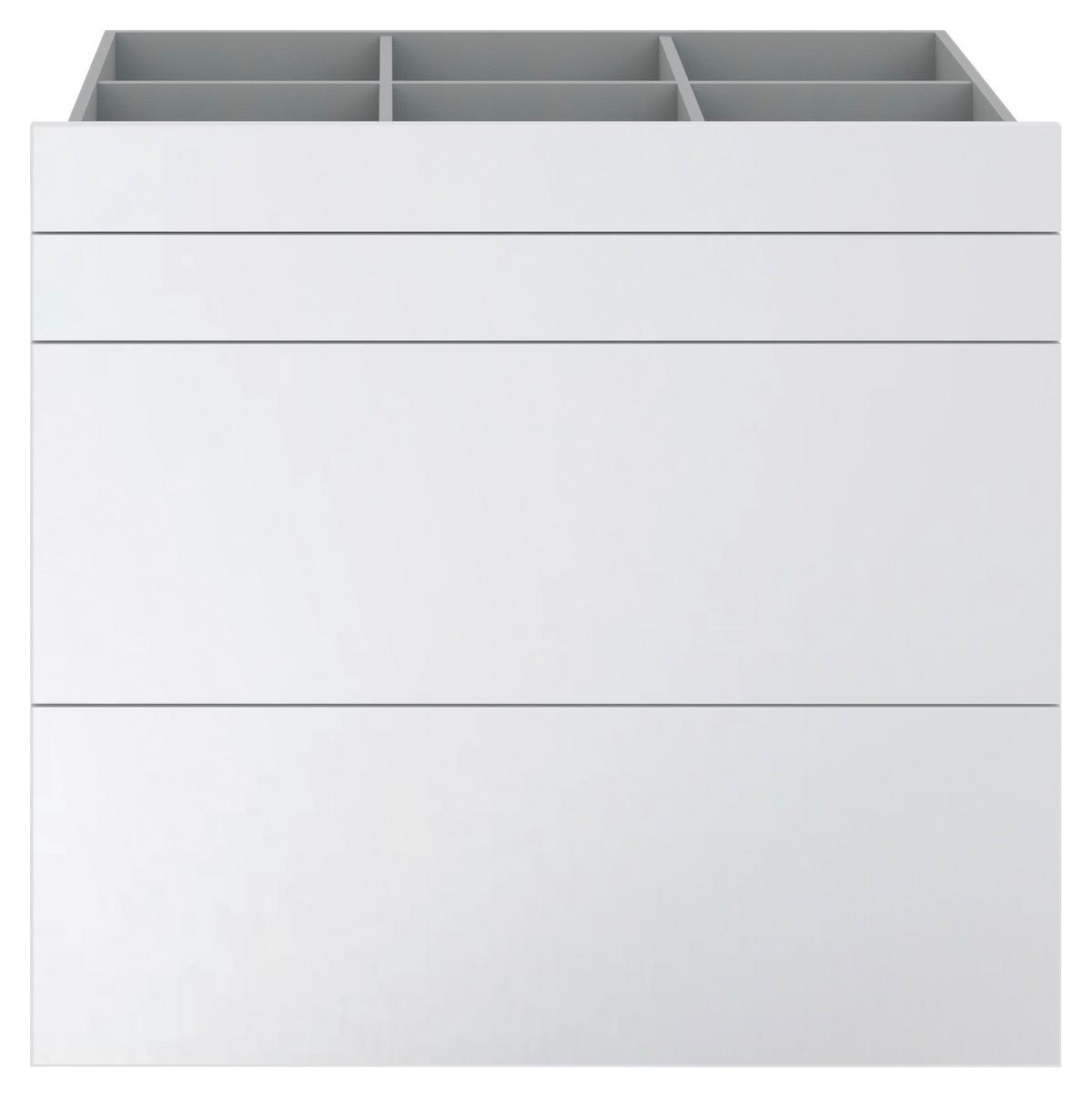Schubladeneinsatz Unit Weiß B: 91 Cm 4 Fächer - Weiß Hochglanz, MODERN, Holzwerkstoff (91/83/47cm) - Ondega