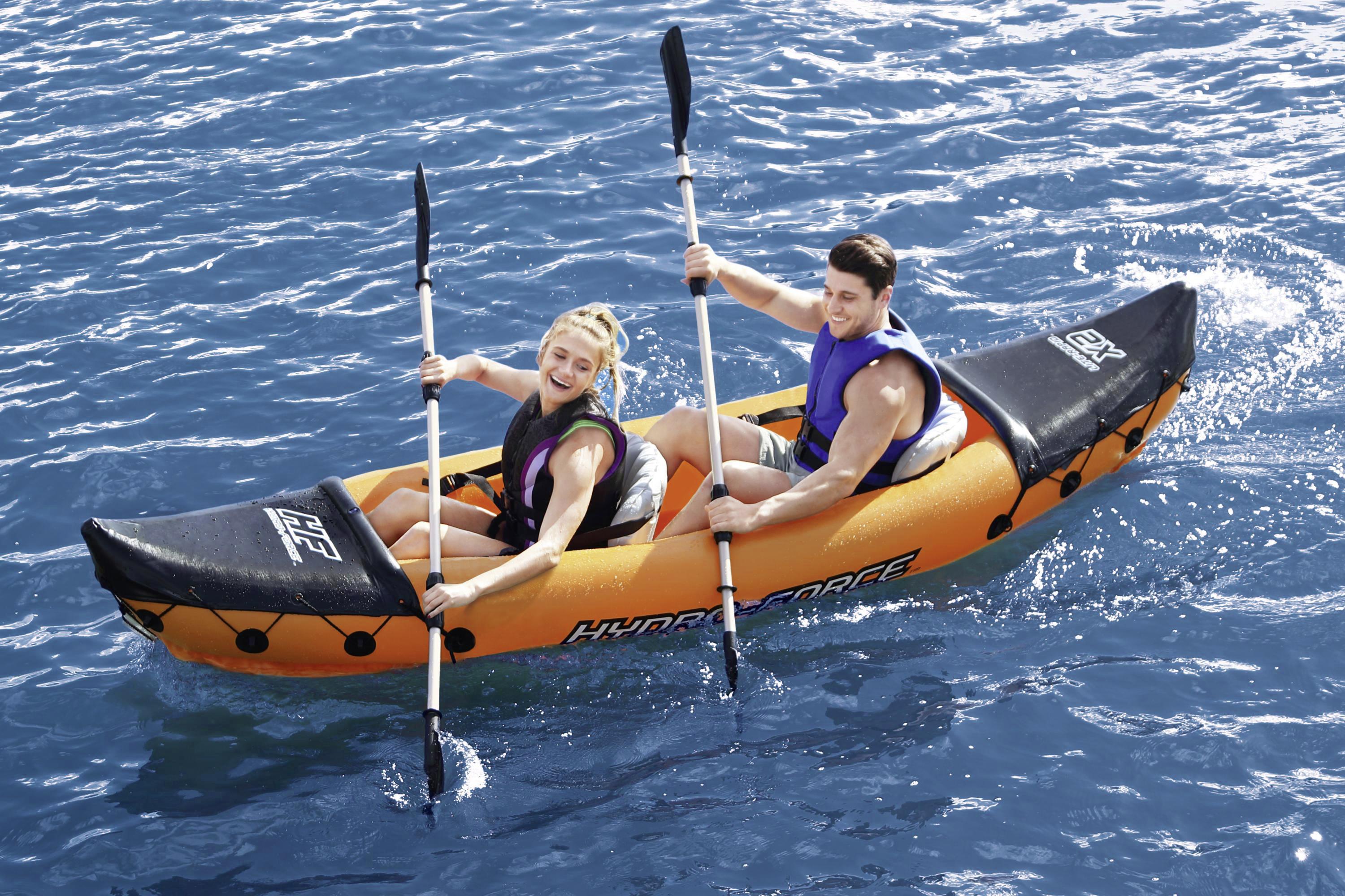 Kajak Hydro Force Orange/ Schwarz 2 Personen Aufblasbar - Schwarz/Orange, MODERN, Kunststoff (88/321cm) - Bestway