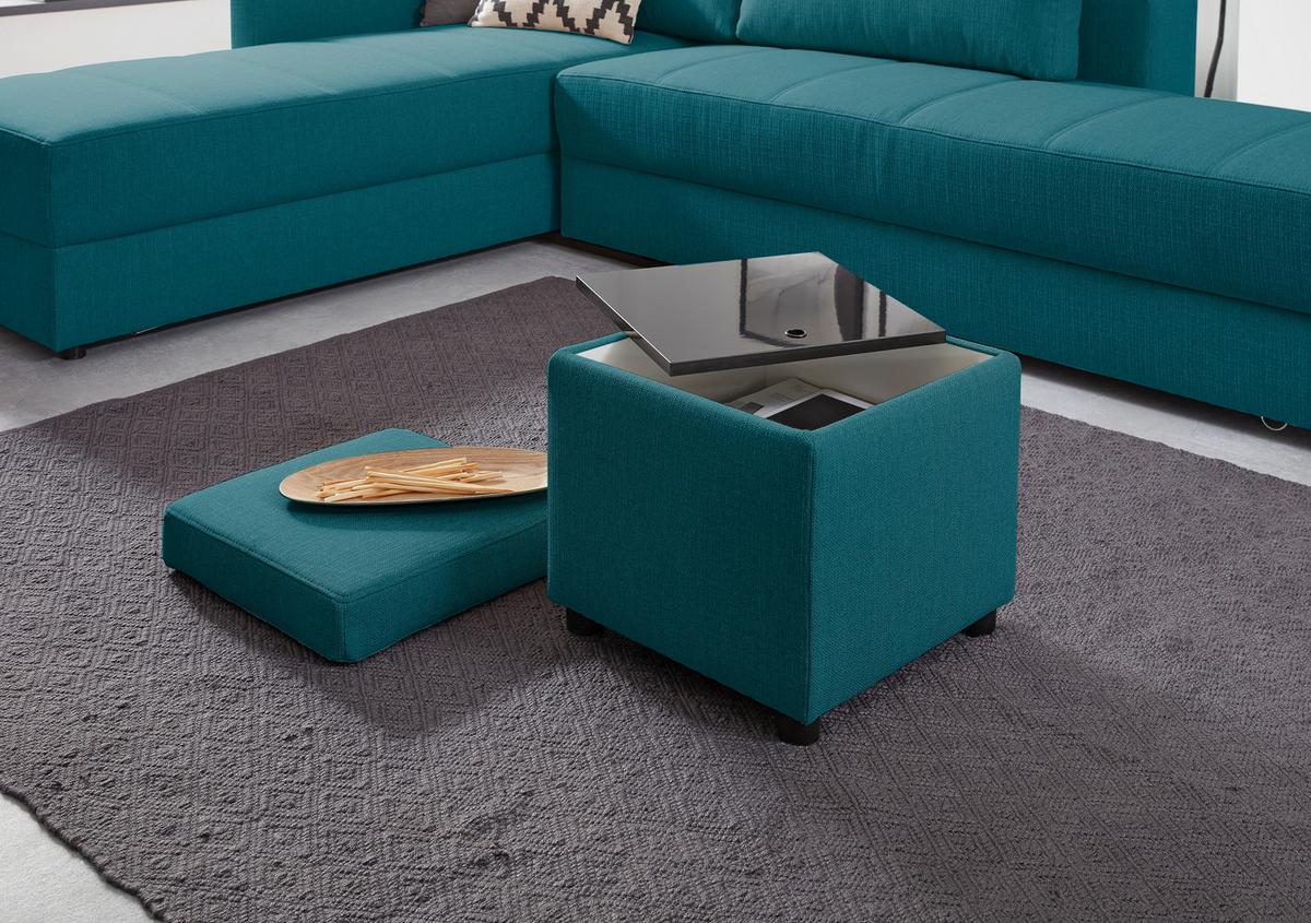 Sitzbox Looks IIi - Petrol/Schwarz, Design, Textil (45/47/45cm) - LOOKS by W.Joop